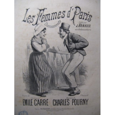 POURNY Charles Les Femmes d'Paris Chant Piano ca1880