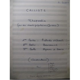 DIANA A. Calliste Rhapsodie Chants Corses Flute Violon Alto Violoncelle Guitare