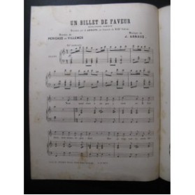 ARNAUD J. Un Billet de Faveur Butscha Chant Piano ca1880