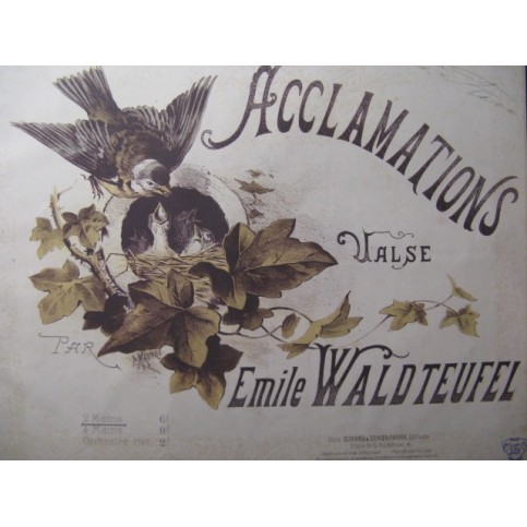 WALDTEUFEL Emile Acclamations Piano 1887