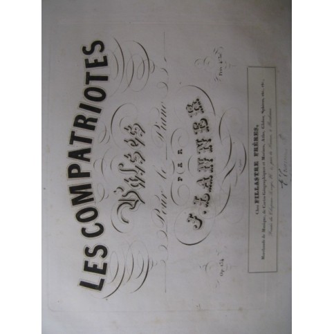 LANNER Joseph Les Compatriotes Valses Piano 1840