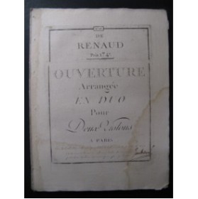 SACCHINI Antonio Renaud Opera Ouverture 2 Violons ca1787