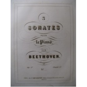 BEETHOVEN Sonate op 1 No 3 Piano 1851