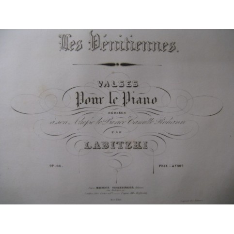 LABITZKI Joseph Les Vénitiennes Valses Piano 1841
