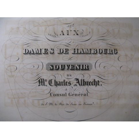 ALBRECHT Charles Aux Dames de Hambourg Piano XIXe