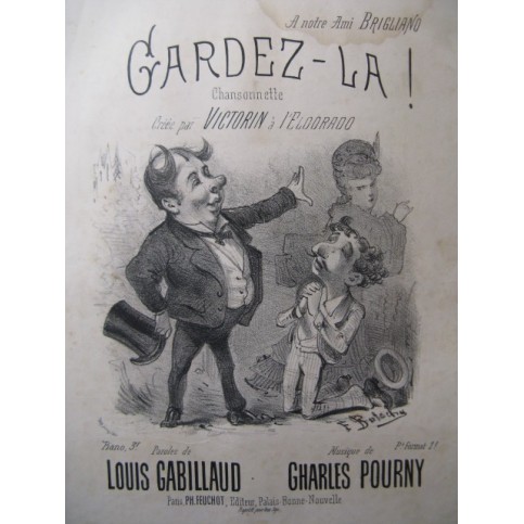 POURNY Charles Gardez-là Butscha Chant Piano ca1880