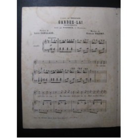 POURNY Charles Gardez-là Butscha Chant Piano ca1880