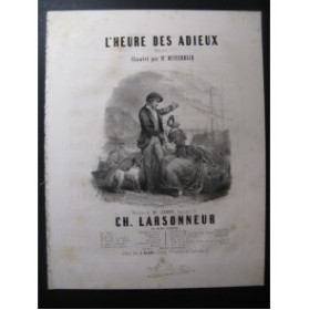 LARSONNEUR Ch. L'Heure des Adieux Chant Piano ca1850