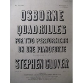 GLOVER Stephen Osborne Quadrilles Piano 4 mains XIXe