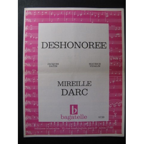 Deshonorée Mireille Darc Chanson 1965