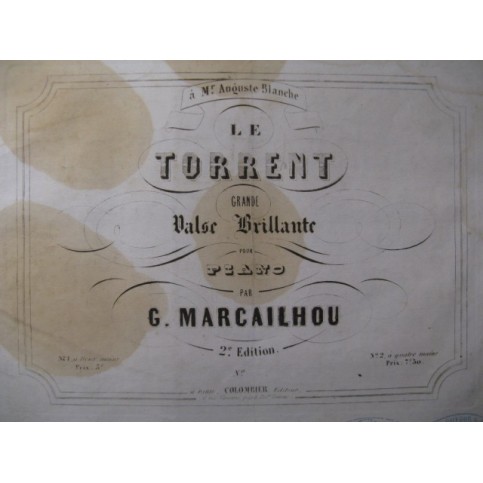 MARCAILHOU Gatien Le Torrent Valse Piano ca1845