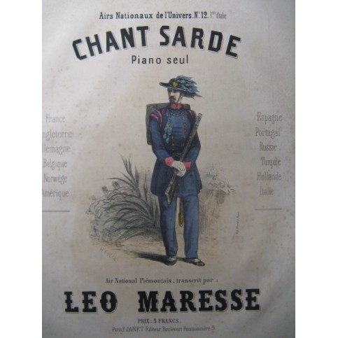 MARESSE Léo Chant Sarde Air Piémontais Piano XIXe