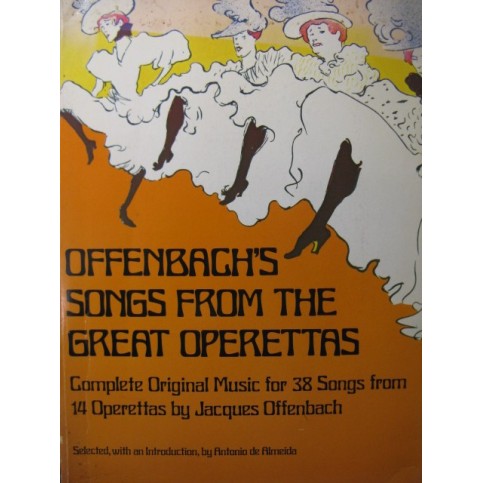 OFFENBACH Jacques Songs from the Great Operettas Chant Piano 1976