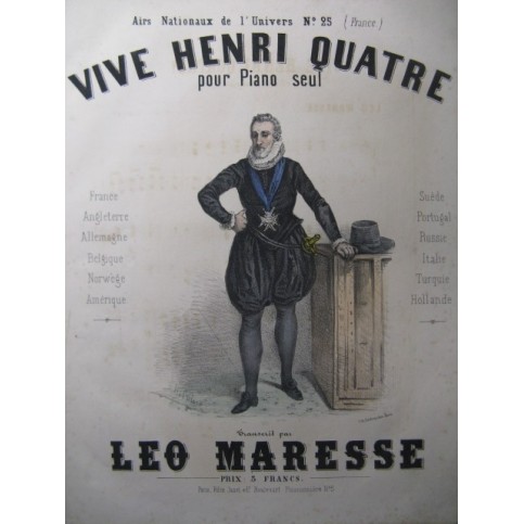 MARESSE Léo Vive Henri Quatre Piano XIXe