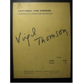 THOMSON Virgil Cantabile for Strings Orchestre Cordes 1951