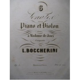 BOCCHERINI Luigi 3 Sonates op 5 Piano Violon ca1845