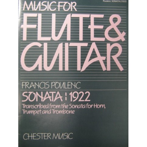 POULENC Francis Sonata 1922 Flute Guitare 1989