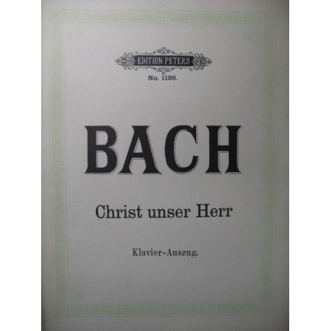 BACH J. S. Christ unser Herr Chant Piano
