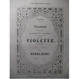 HERZ Henri La Violette Piano XIXe