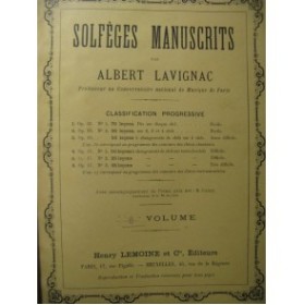LAVIGNAC Albert Solfège Manuscrit No 6 ﻿