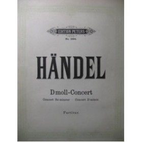 HAENDEL G. F. Concerto Ré mineur Orchestre