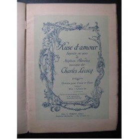 LECOCQ Charles Ruse d'Amour Chant Piano 1897