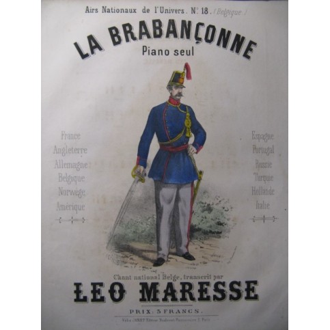 MARESSE Léo La Brabançonne Piano XIXe
