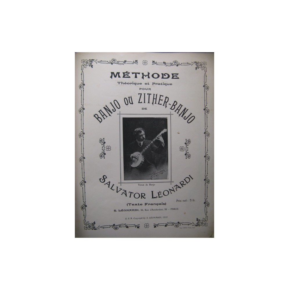 LEONARDI Salvator Méthode Banjo ou Zither-Banjo 1913
