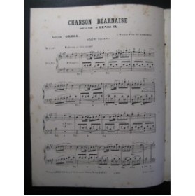 GREGH Louis Chanson Béarnaise Piano 1873