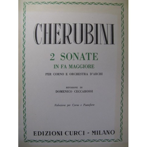 CHERUBINI Luigi 2 Sonates en Fa Majeur Piano Cor 1966