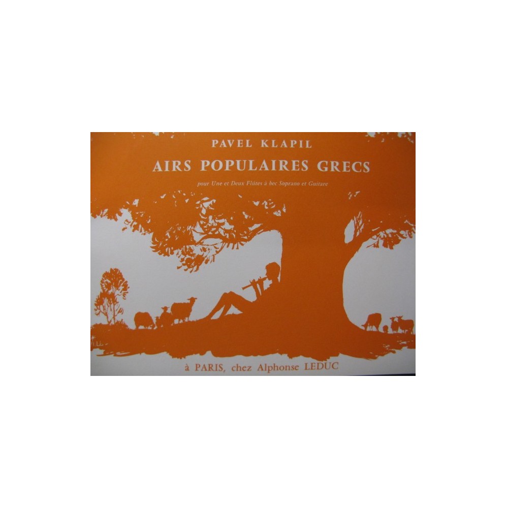 KLAPIL Pavel Airs Populaires Grecs 1 ou 2 Flutes à bec et Guitare