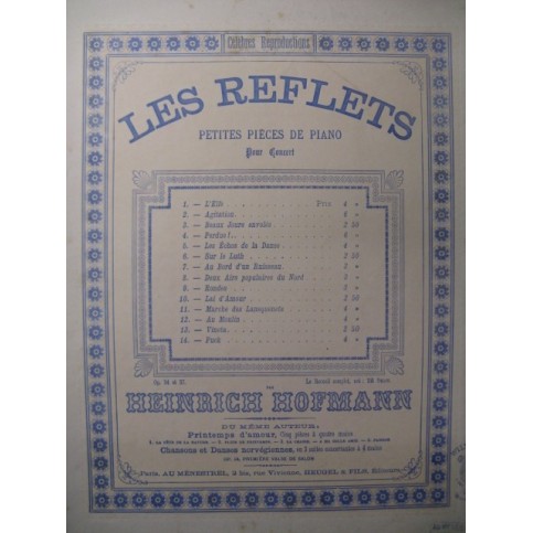 HOFMANN Heinrich Les Reflets Piano XIXe