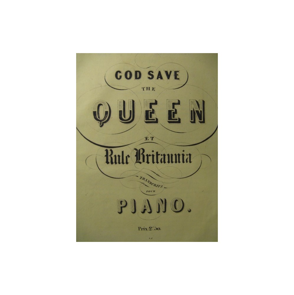 Frantz KELLER God Save The Queen et Rule Britannia Piano XIXe