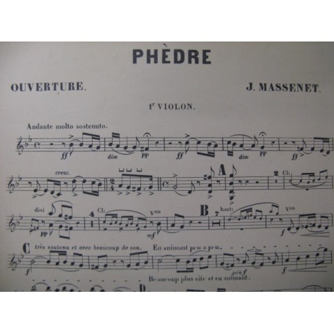 MASSENET Jules Phèdre Opera Ouverture Orchestre XIXe