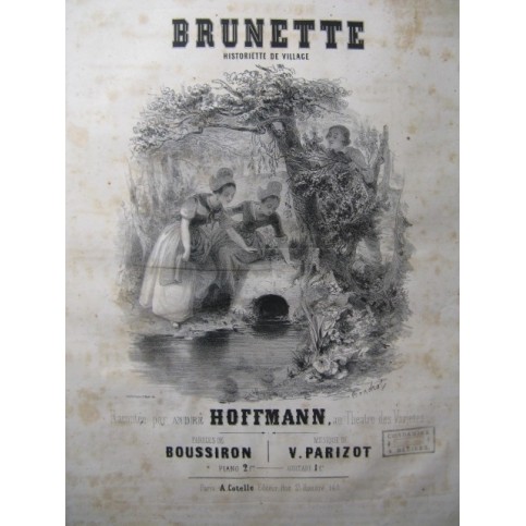 PARIZOT Victor Brunette Chant Piano ca1840