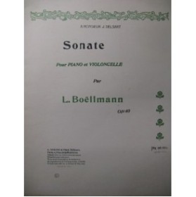 BOELLMANN Léon Sonate Piano Violoncelle 1930
