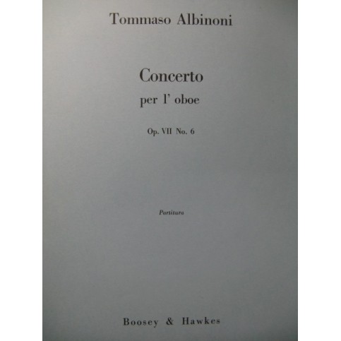 ALBINONI Tommaso Concerto per l'Oboe Orchestre