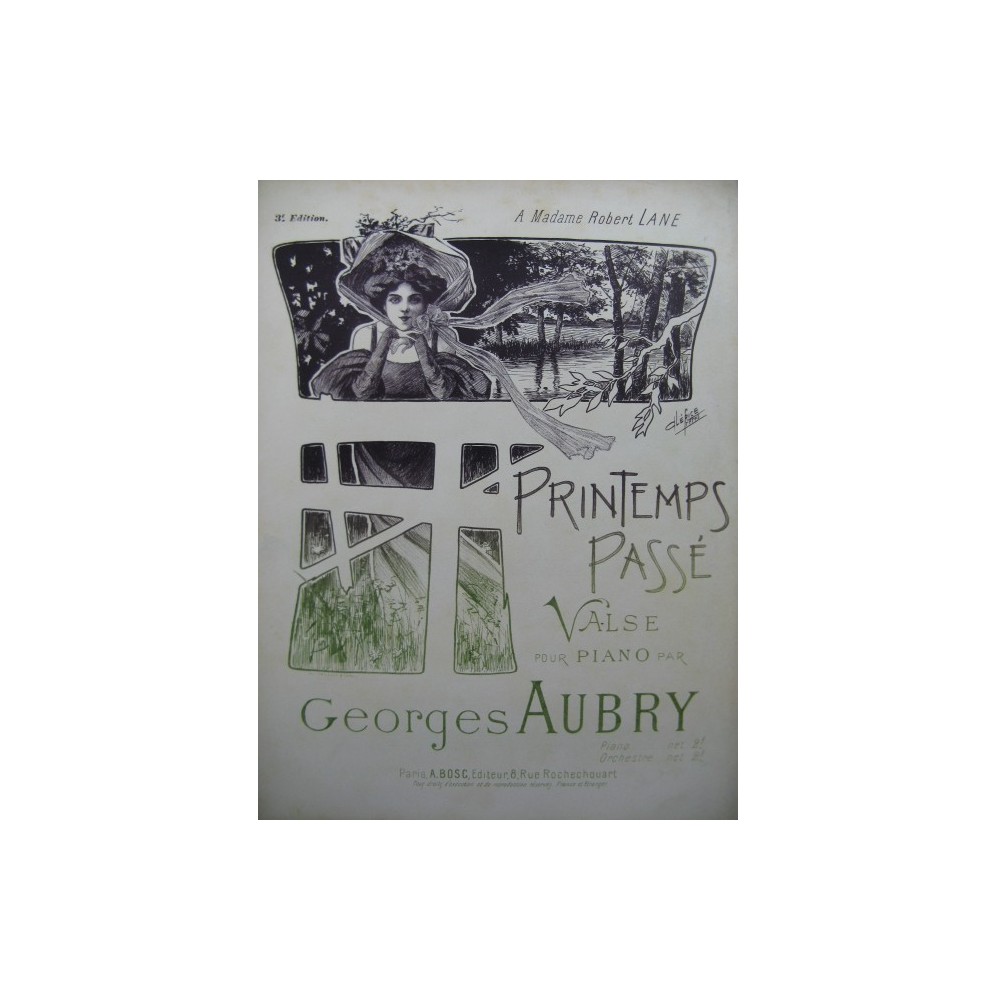 Georges AUBRY Printemps Passé Piano XIXe