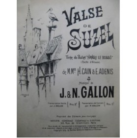 GALLON J. et N. Valse de Suzel Piano