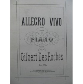 DES ROCHES Gilbert Allegro Vivo Piano