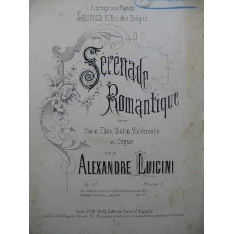 LUIGINI Alexandre Sérénade Romantique Orchestre 1900