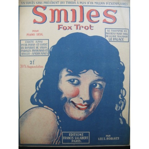 ROBERTS Lee S. Smiles Fox Trot Piano 1919
