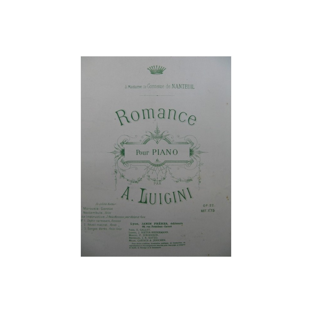 LUIGINI A. Romance Piano