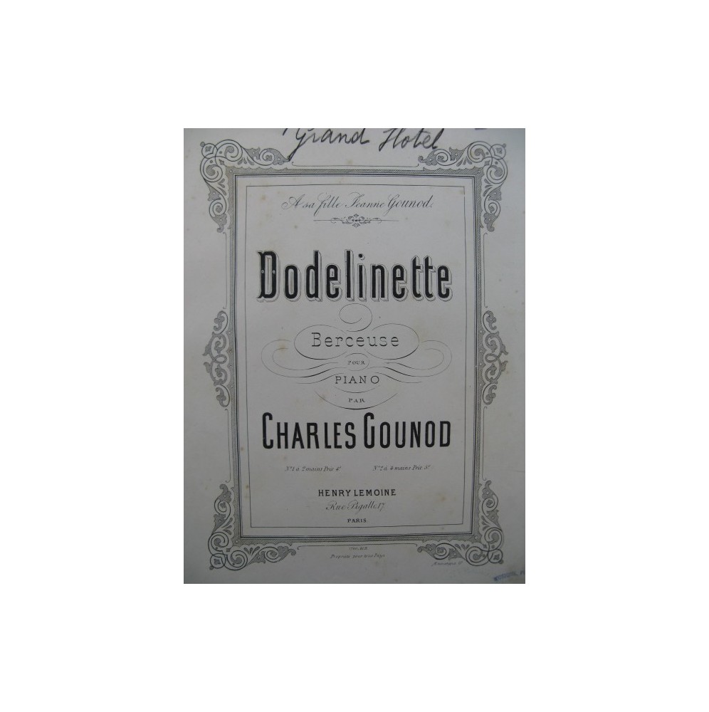 GOUNOD Charles Dodelinette Piano