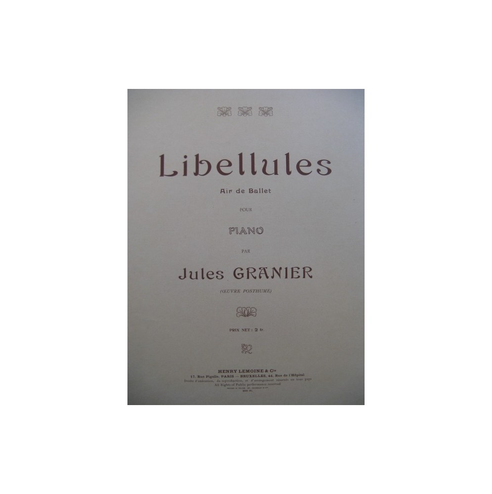 GRANIER Jules Libellules Piano