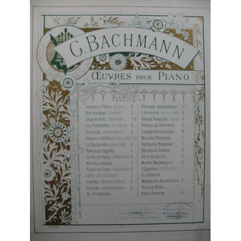 Bachmann Georges L'églantine Piano