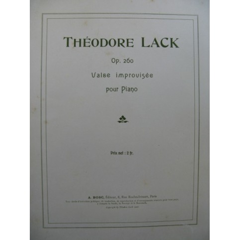 LACK Théodore Valse Improvisée Piano