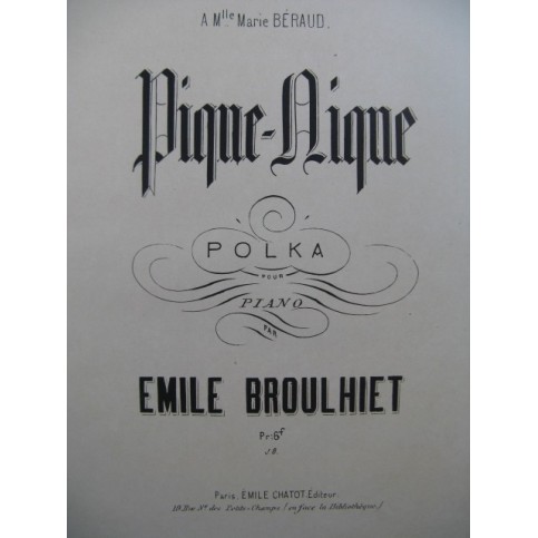 BROULHIET Emile Pique-Nique Piano