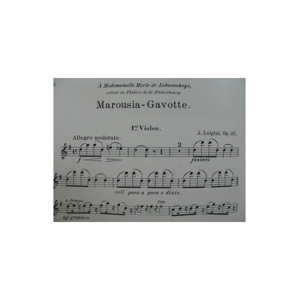 LUIGINI Alexandre Marousia Gavotte Orchestre 1897