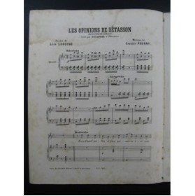 POURNY Charles Les Opinions de Bêtasson Chant Piano XIXe
